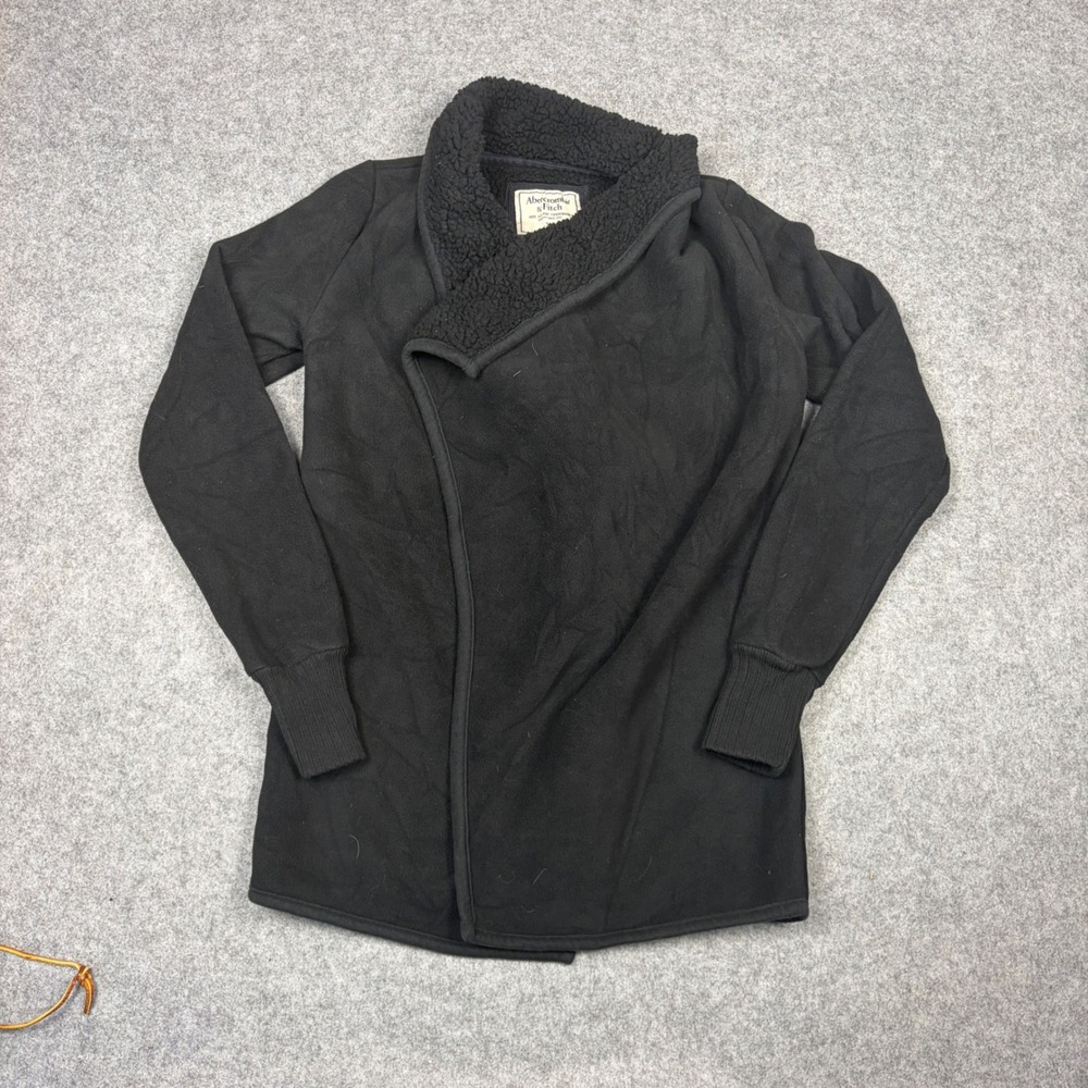 Abercrombie & Fitch Black Fleece Sherpa Lined Shawl Collar Cardigan Wrap XS